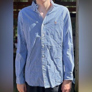 Ralph Lauren Navy and White Gingham Shirt